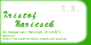 kristof maricsek business card